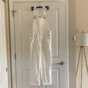 Madewell Straight Leg Overalls Tile White S NWT